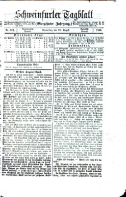 Schweinfurter Tagblatt Donnerstag 26. August 1869