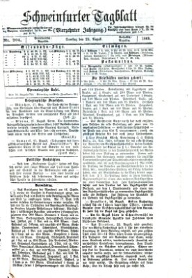 Schweinfurter Tagblatt Samstag 28. August 1869