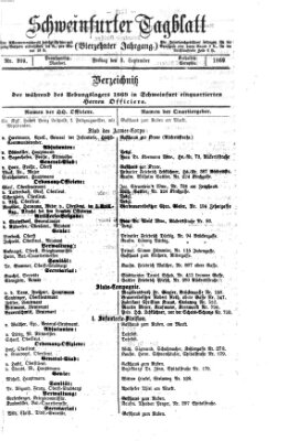 Schweinfurter Tagblatt Freitag 3. September 1869