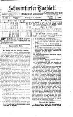 Schweinfurter Tagblatt Dienstag 7. September 1869