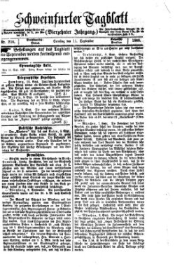 Schweinfurter Tagblatt Samstag 11. September 1869