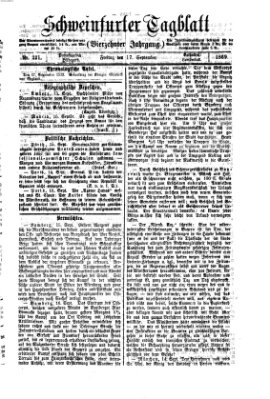 Schweinfurter Tagblatt Freitag 17. September 1869