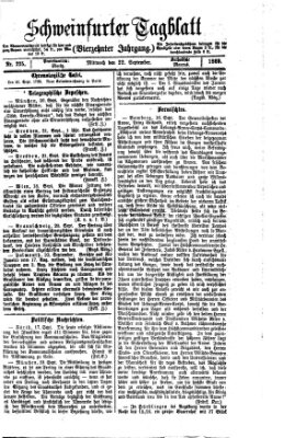 Schweinfurter Tagblatt Mittwoch 22. September 1869