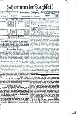 Schweinfurter Tagblatt Donnerstag 23. September 1869