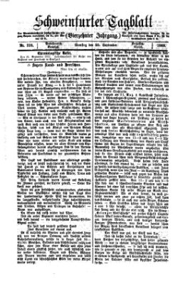 Schweinfurter Tagblatt Samstag 25. September 1869