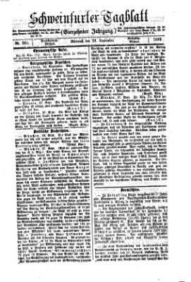 Schweinfurter Tagblatt Mittwoch 29. September 1869