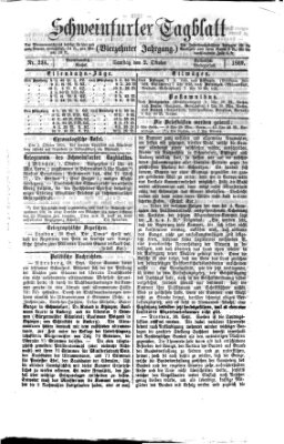 Schweinfurter Tagblatt Samstag 2. Oktober 1869