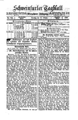 Schweinfurter Tagblatt Samstag 16. Oktober 1869