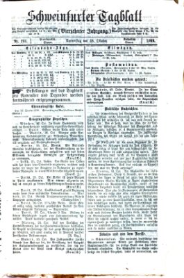 Schweinfurter Tagblatt Donnerstag 28. Oktober 1869