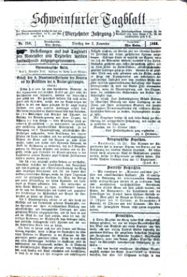 Schweinfurter Tagblatt Dienstag 2. November 1869