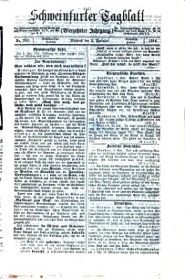 Schweinfurter Tagblatt Mittwoch 3. November 1869