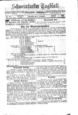 Schweinfurter Tagblatt Donnerstag 4. November 1869