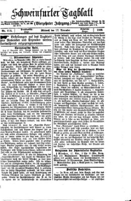 Schweinfurter Tagblatt Mittwoch 17. November 1869