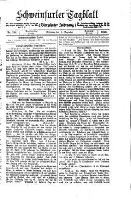 Schweinfurter Tagblatt Mittwoch 1. Dezember 1869