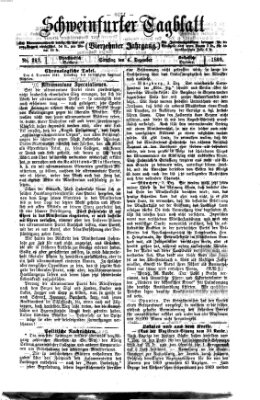 Schweinfurter Tagblatt Samstag 4. Dezember 1869