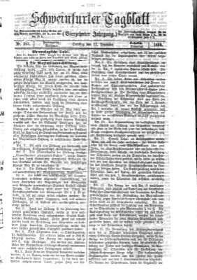 Schweinfurter Tagblatt Samstag 11. Dezember 1869