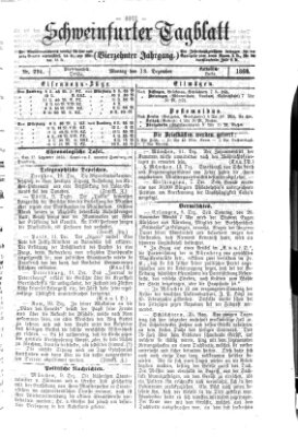 Schweinfurter Tagblatt Montag 13. Dezember 1869