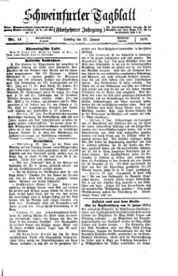 Schweinfurter Tagblatt Samstag 22. Januar 1870