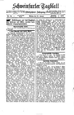 Schweinfurter Tagblatt Montag 31. Januar 1870