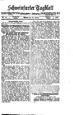 Schweinfurter Tagblatt Mittwoch 16. Februar 1870