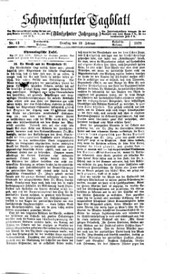 Schweinfurter Tagblatt Samstag 19. Februar 1870
