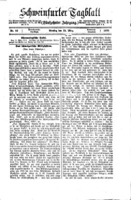 Schweinfurter Tagblatt Dienstag 15. März 1870