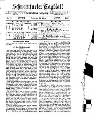 Schweinfurter Tagblatt Freitag 25. März 1870