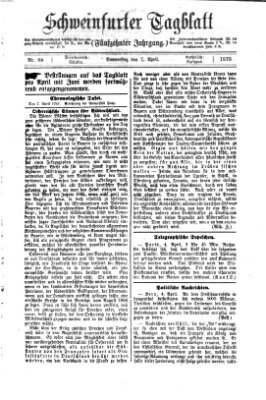 Schweinfurter Tagblatt Donnerstag 7. April 1870