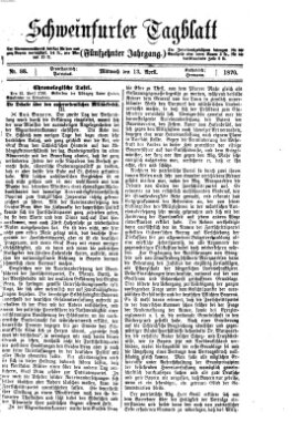 Schweinfurter Tagblatt Mittwoch 13. April 1870