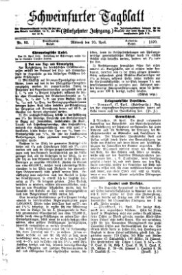 Schweinfurter Tagblatt Mittwoch 20. April 1870