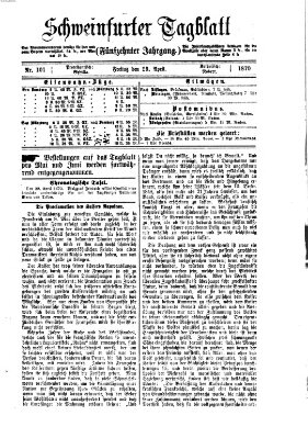 Schweinfurter Tagblatt Freitag 29. April 1870