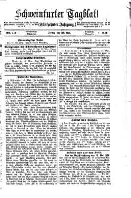 Schweinfurter Tagblatt Freitag 20. Mai 1870