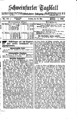 Schweinfurter Tagblatt Samstag 28. Mai 1870