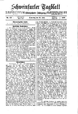 Schweinfurter Tagblatt Donnerstag 30. Juni 1870