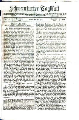 Schweinfurter Tagblatt Montag 11. Juli 1870