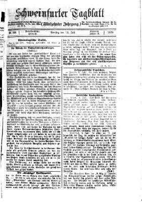 Schweinfurter Tagblatt Dienstag 12. Juli 1870