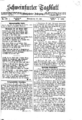 Schweinfurter Tagblatt Mittwoch 27. Juli 1870