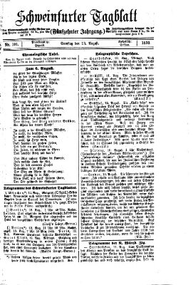 Schweinfurter Tagblatt Samstag 13. August 1870