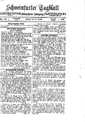 Schweinfurter Tagblatt Dienstag 16. August 1870