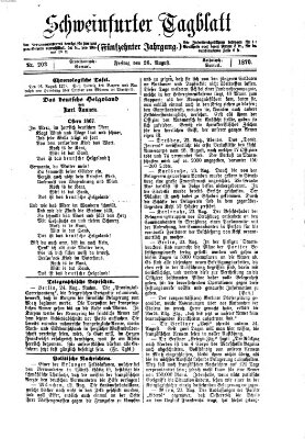 Schweinfurter Tagblatt Freitag 26. August 1870