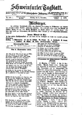 Schweinfurter Tagblatt Montag 5. September 1870