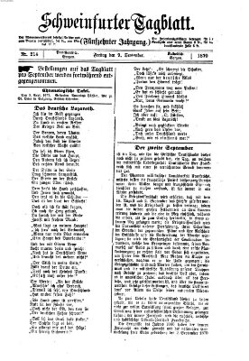 Schweinfurter Tagblatt Freitag 9. September 1870