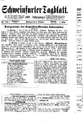 Schweinfurter Tagblatt Montag 3. Oktober 1870