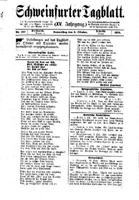 Schweinfurter Tagblatt Donnerstag 6. Oktober 1870