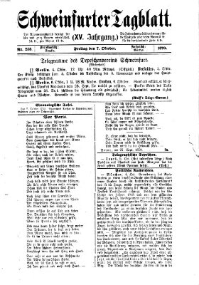 Schweinfurter Tagblatt Freitag 7. Oktober 1870