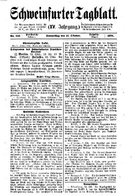 Schweinfurter Tagblatt Donnerstag 13. Oktober 1870