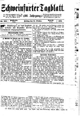 Schweinfurter Tagblatt Freitag 21. Oktober 1870