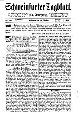 Schweinfurter Tagblatt Mittwoch 26. Oktober 1870