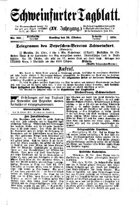 Schweinfurter Tagblatt Samstag 29. Oktober 1870