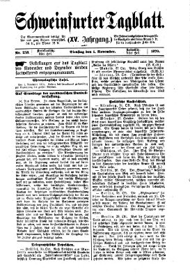 Schweinfurter Tagblatt Dienstag 1. November 1870